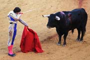 Sevilla - corrida de toros - Sebastián Castella preparing for <i>estocada</i>