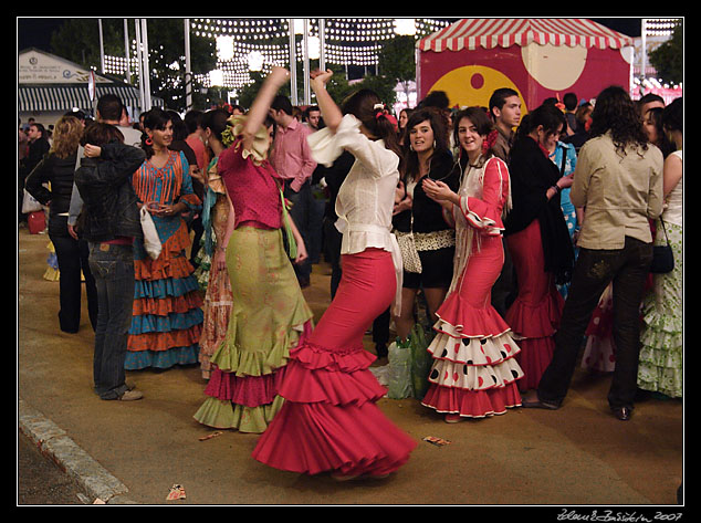 Sevilla - dancing ladies on <i>Feria de Abril</i>