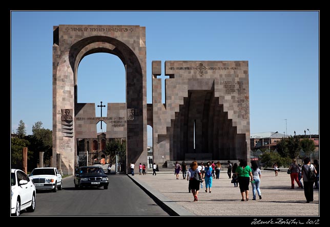 Armenia - Echmiadzin - Papal visit monument