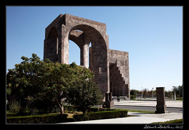 Armenia - Echmiadzin - Papal visit monument