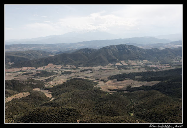 Queribus  - a view from the castle to Pic du Canigou