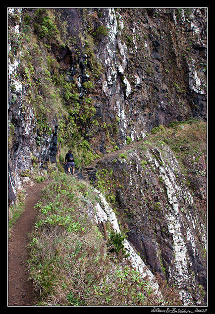 a path cut into cliffs