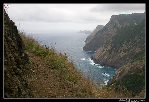 Boca do Risco - and distant Ponta de Sao Lourenco viewed from Espigao Amarelo