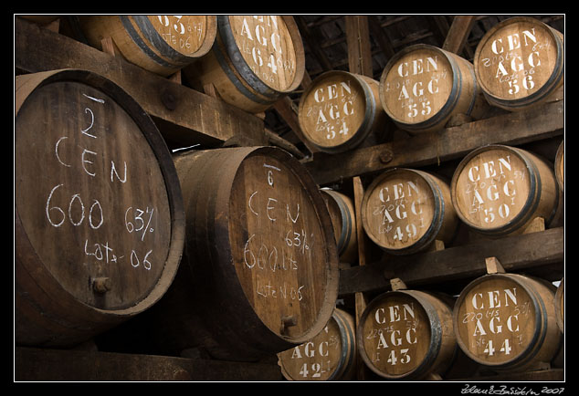 rum maturing in casks