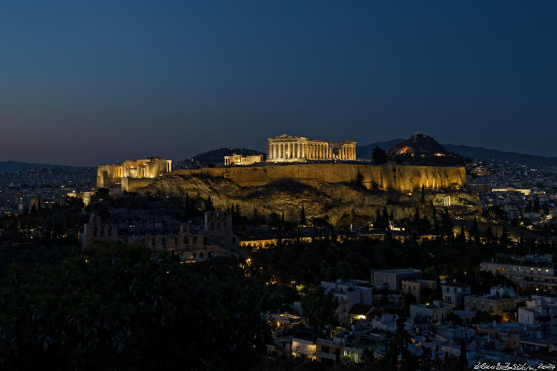 Athens - Acropolis from Philopappos hill