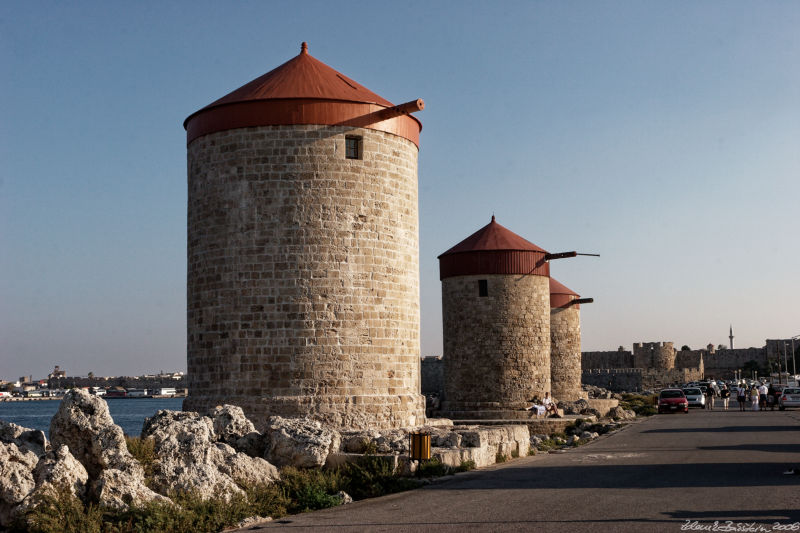 Rhodes - Windmills of Mandraki and Fort of St.Nicholaos