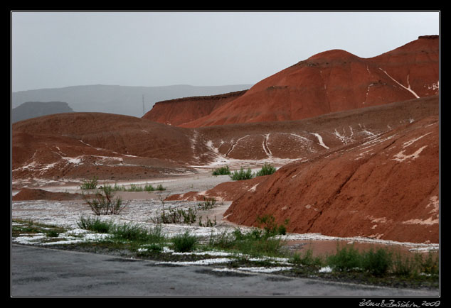 Turkey - Dogubeyazit - hailstones on the ground